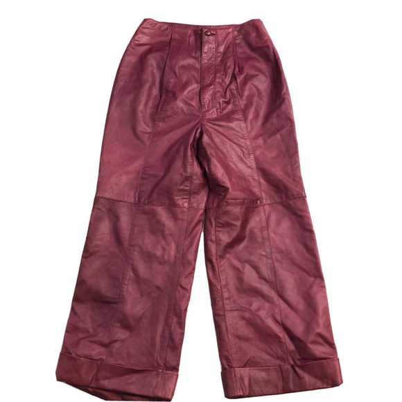M.a.c X Runner High Rise Pleated Leather Pants - Picture 10 of 12